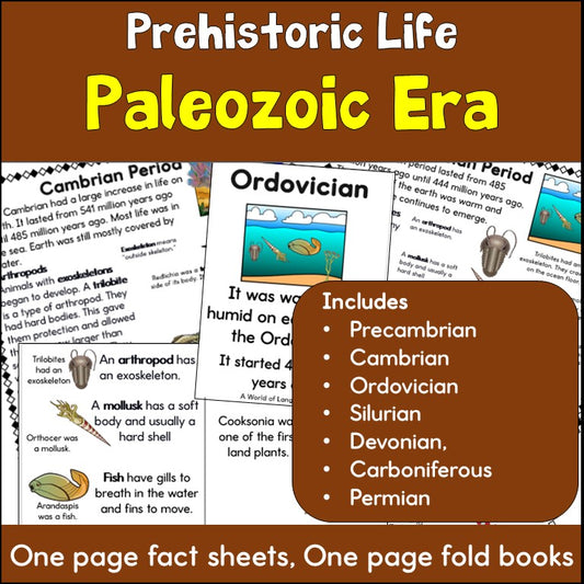 Paleozoic Era | Prehistoric Life Fact Sheets & Fold Books
