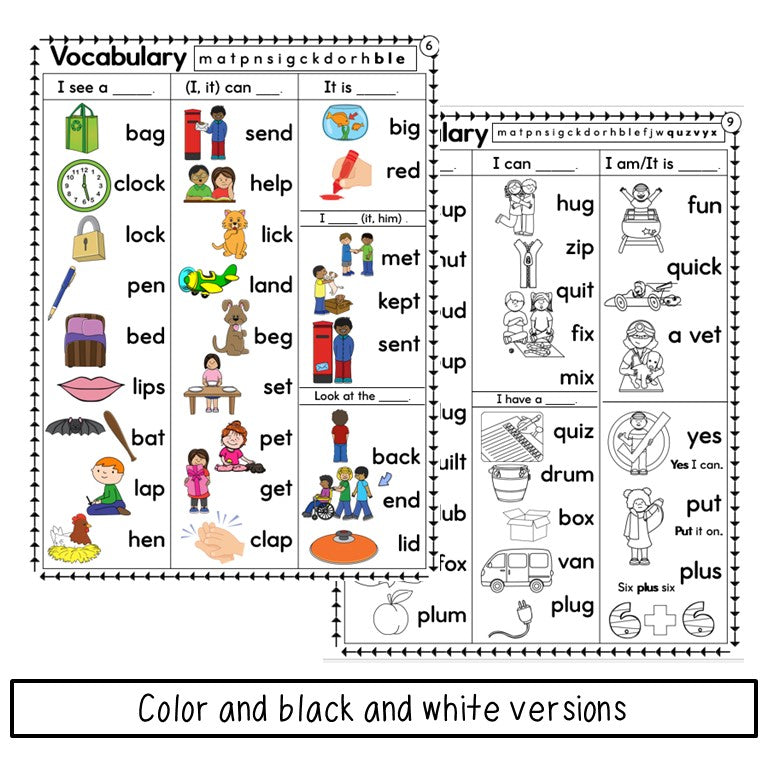 Short Vowel Phonics Picture Dictionary - Newcomer Vocabulary