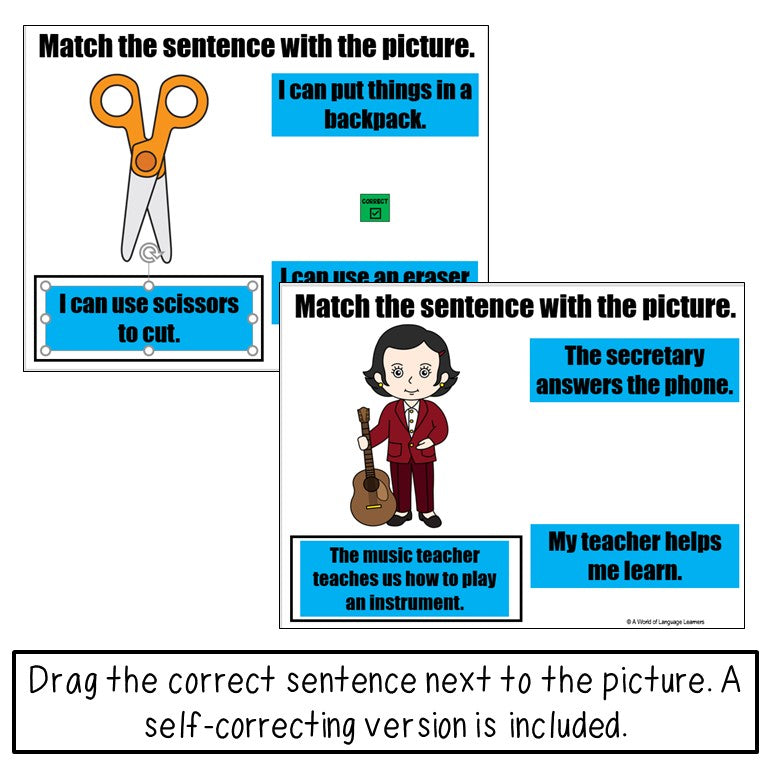 School Sentence Practice Print and Digital