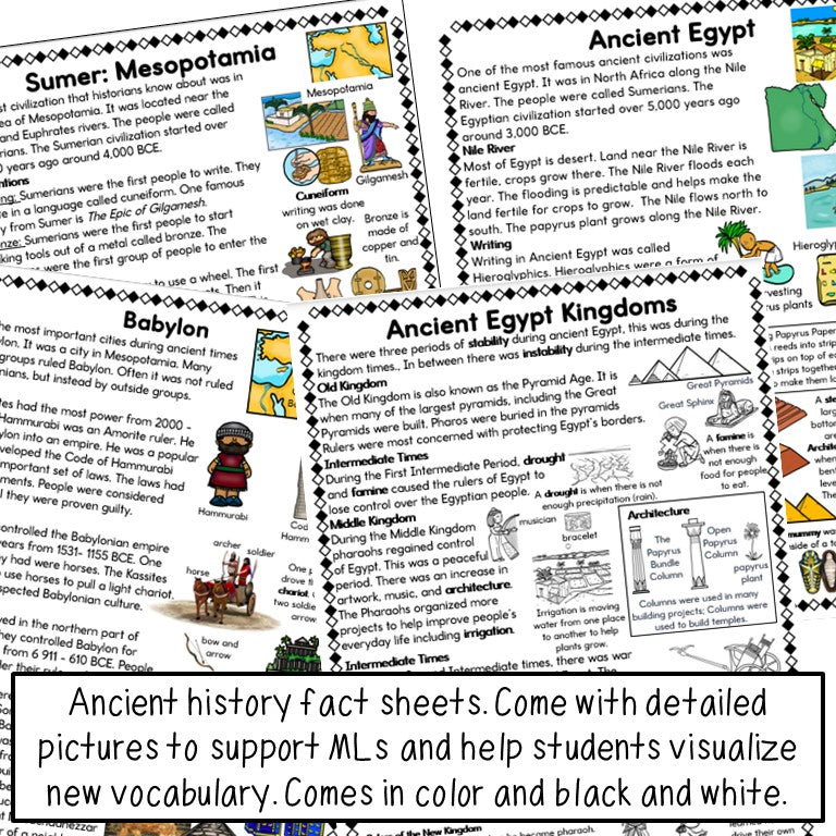 Ancient Civilizations: Mesopotamia & Egypt Information