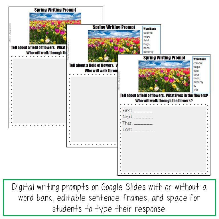 Writing Prompt Picture Task Cards Spring