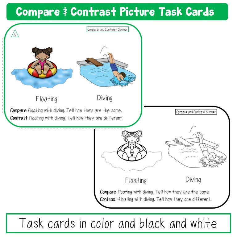Compare and Contrast Task Cards Spring