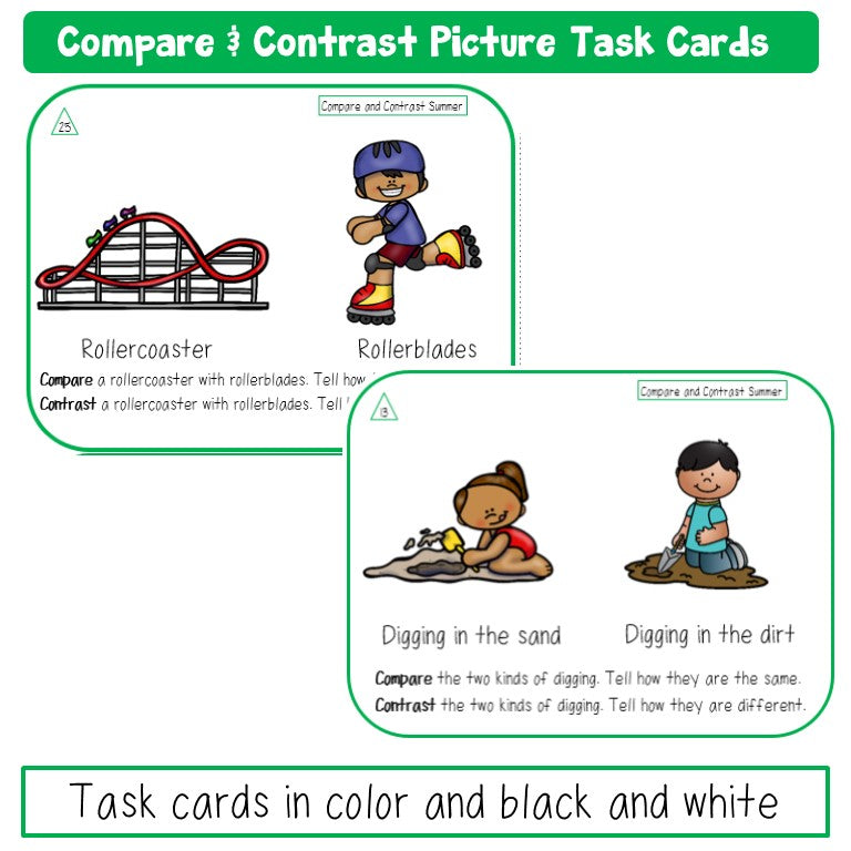 Compare and Contrast Task Cards Spring