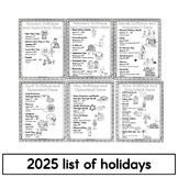 2026 Monthly List of Holidays with Dates and Pictures