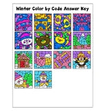 Winter Parts of Speech Color by Code - Grammar Coloring Worksheets