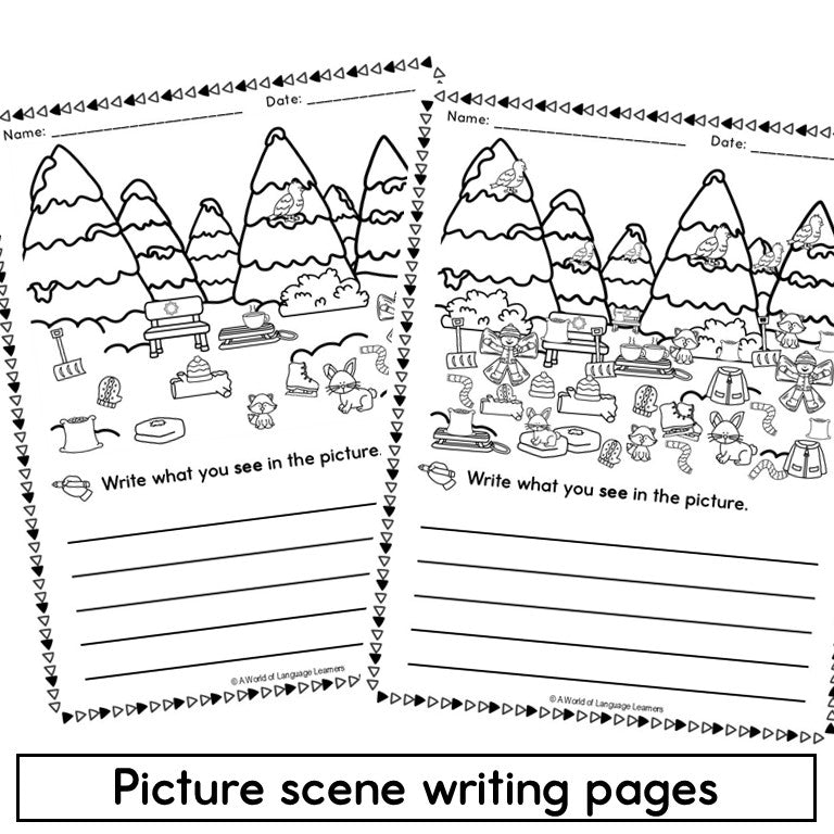 Winter Picture Scene Parts of Speech Grammar Practice