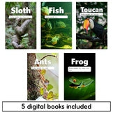 Short Vowel Decodables Rainforest Animal Books - Nonfiction Print and Digital