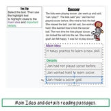 Main Idea and Details - Task Cards and Activities - Print and Digital