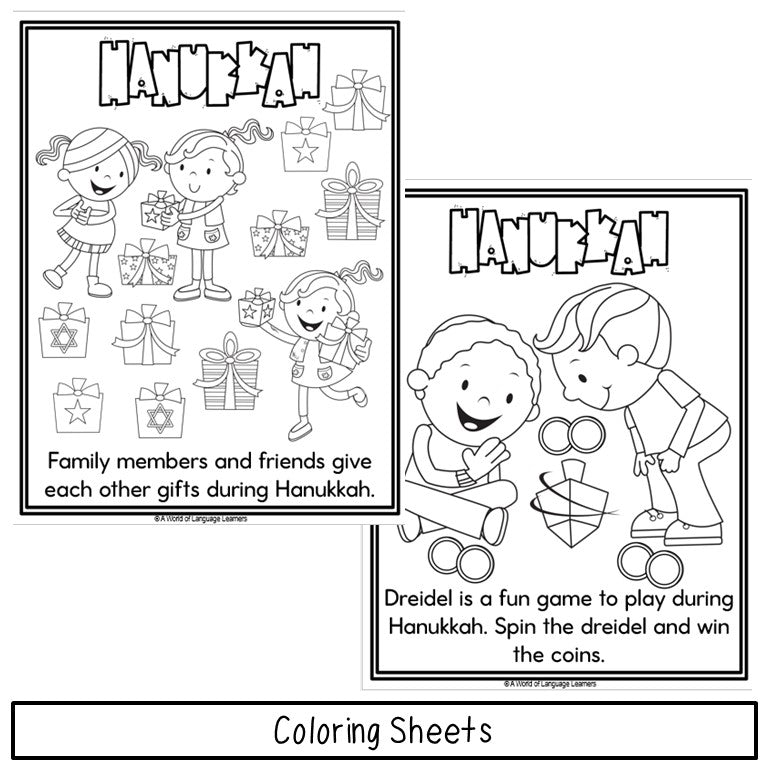 Hanukkah Coloring Sheets | Search and Find