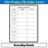Idiom Puzzles File Folder Game Bundle