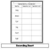 Comparing Adjectives File Folder Game Bundle