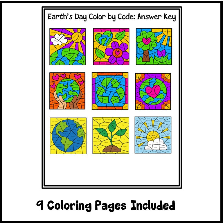 Earth Day Parts of Speech Color by Code