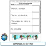 Winter Sentence Matching Print and Digital