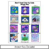 Winter Short Vowel Practice | Phonics Color by Code Worksheets