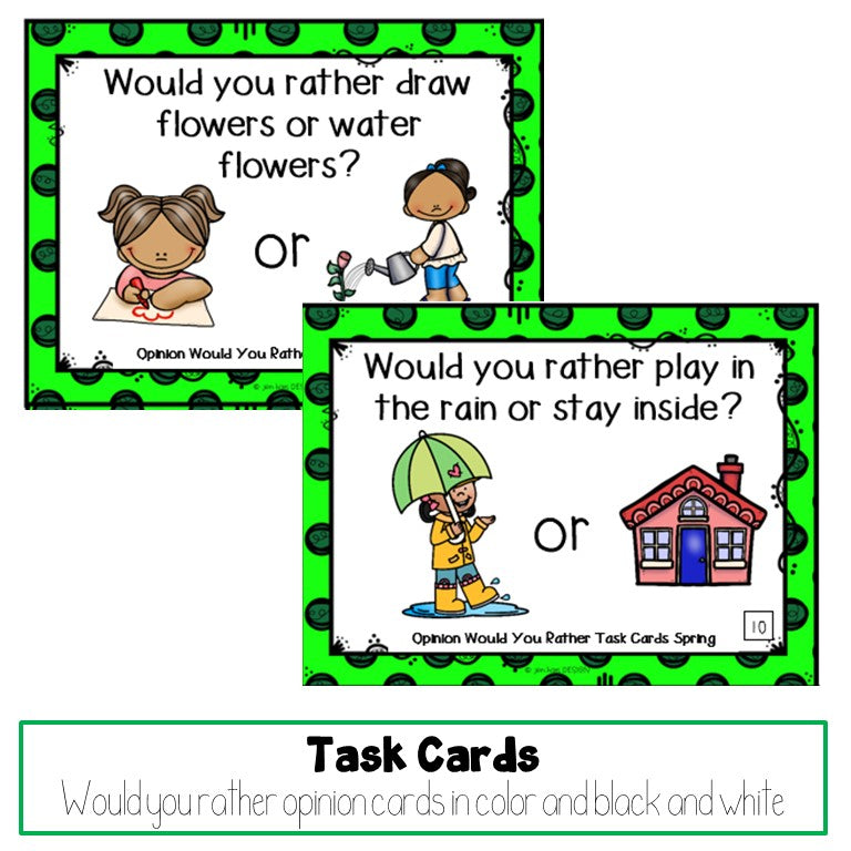 Spring Would You Rather Opinion Task Cards