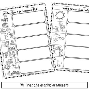 Summer Decodable Books or Passages with Questions and Writing Pages