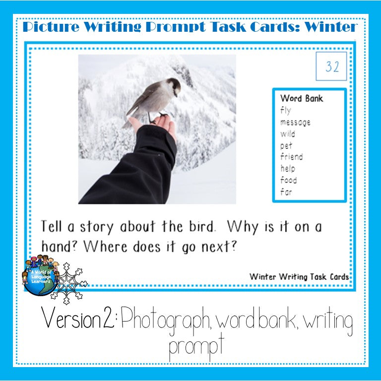 Winter Picture Writing Prompt Task Cards