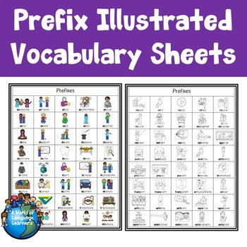 Prefix Illustrated Vocabulary Sheets