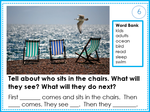 Picture Writing Prompt Task Cards Summer