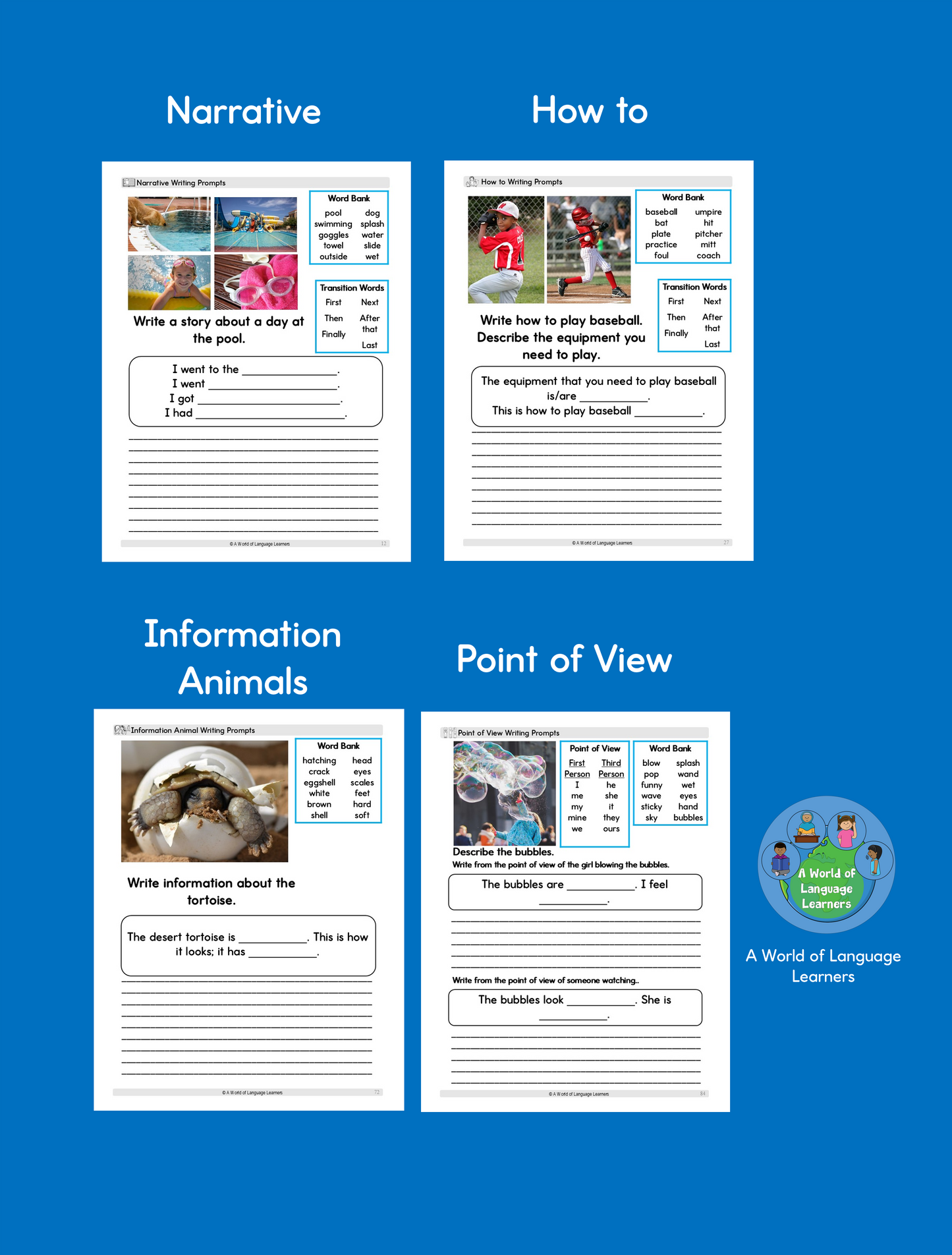 Writing Prompts Using Pictures: Text Types for Kids - Instant Download