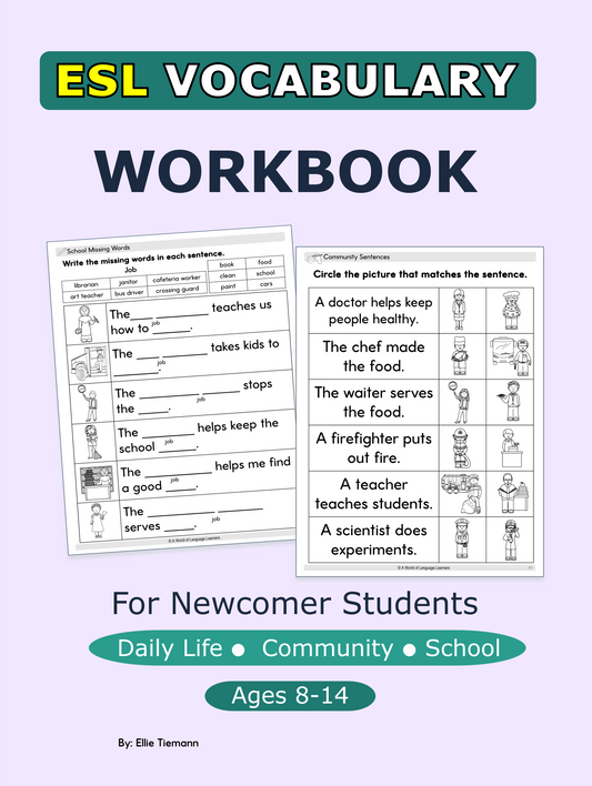 ESL Vocabulary Workbook- Instant Download