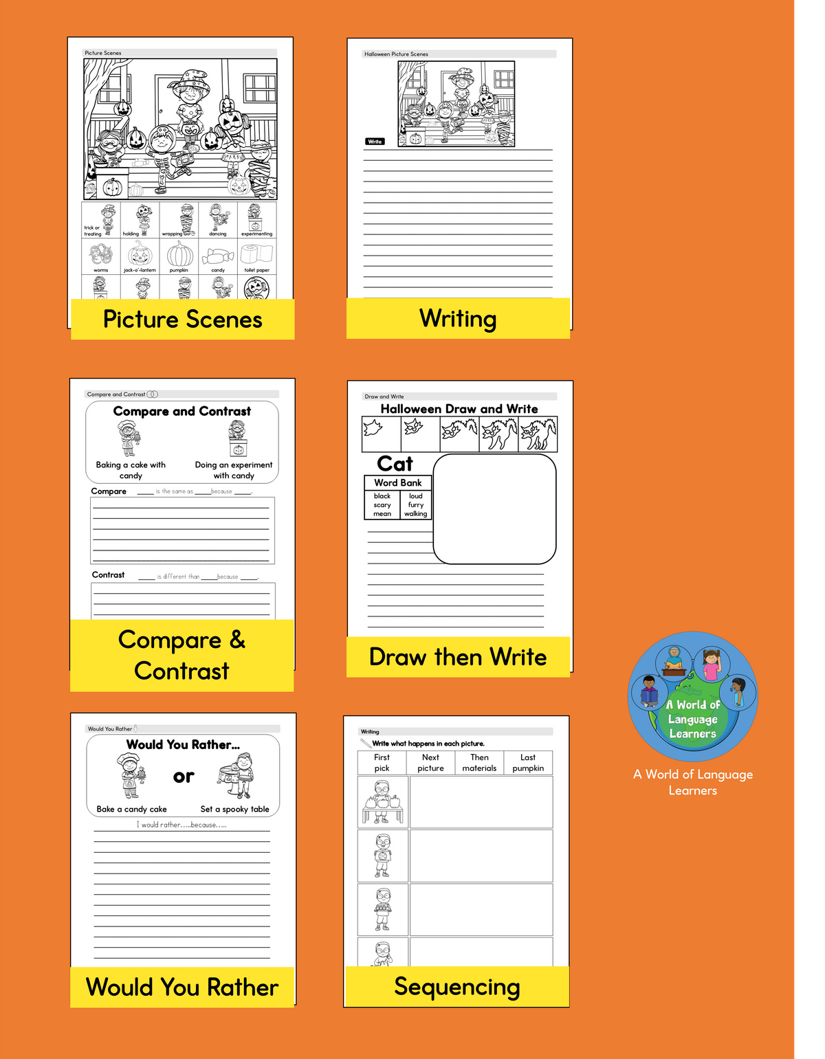 Back cover of the Halloween Workbook for Kids: Fun Writing Practice