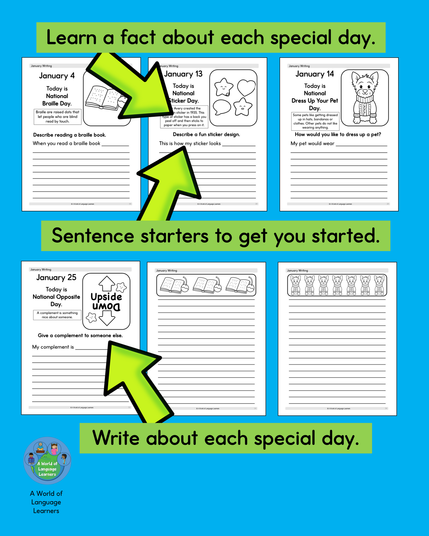 Daily Writing Prompts for Kids: Fun Holidays in January