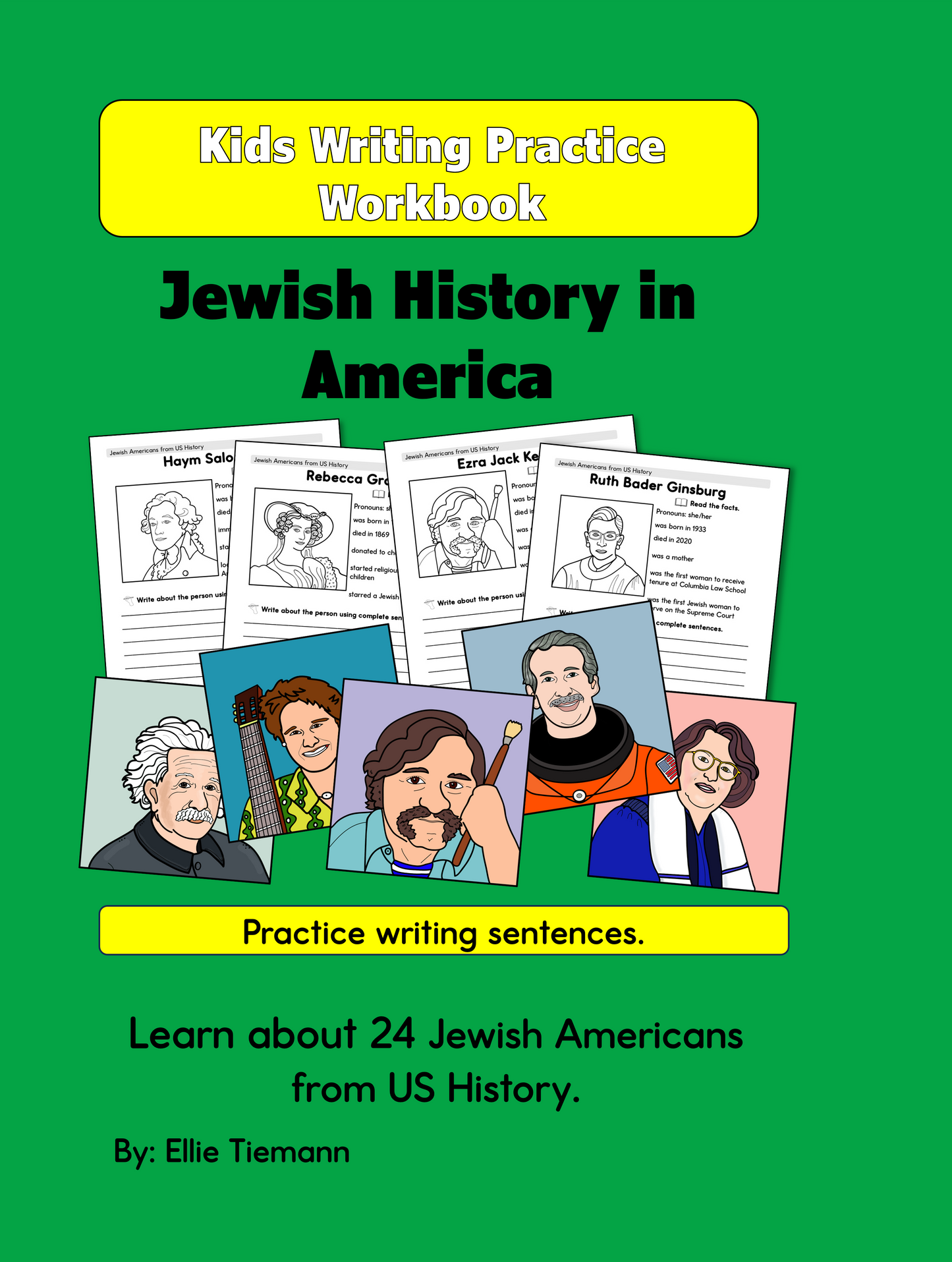 Kids Writing Practice Workbook: Jewish History in America - Instant Download