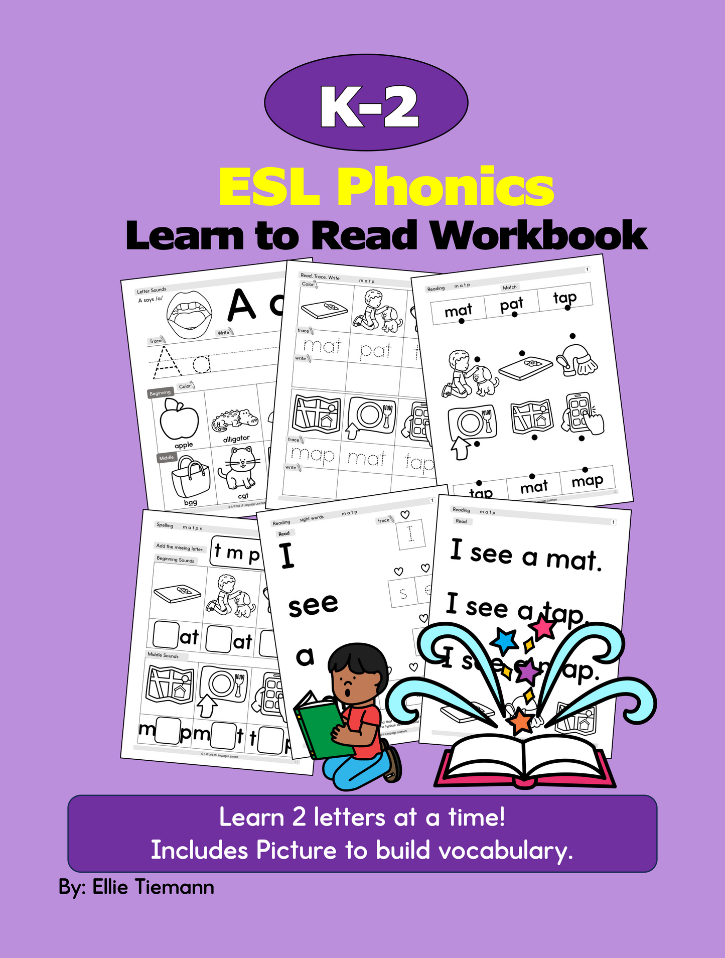 K-2 ESL Phonics: Learn to Read Workbook - Instant Download