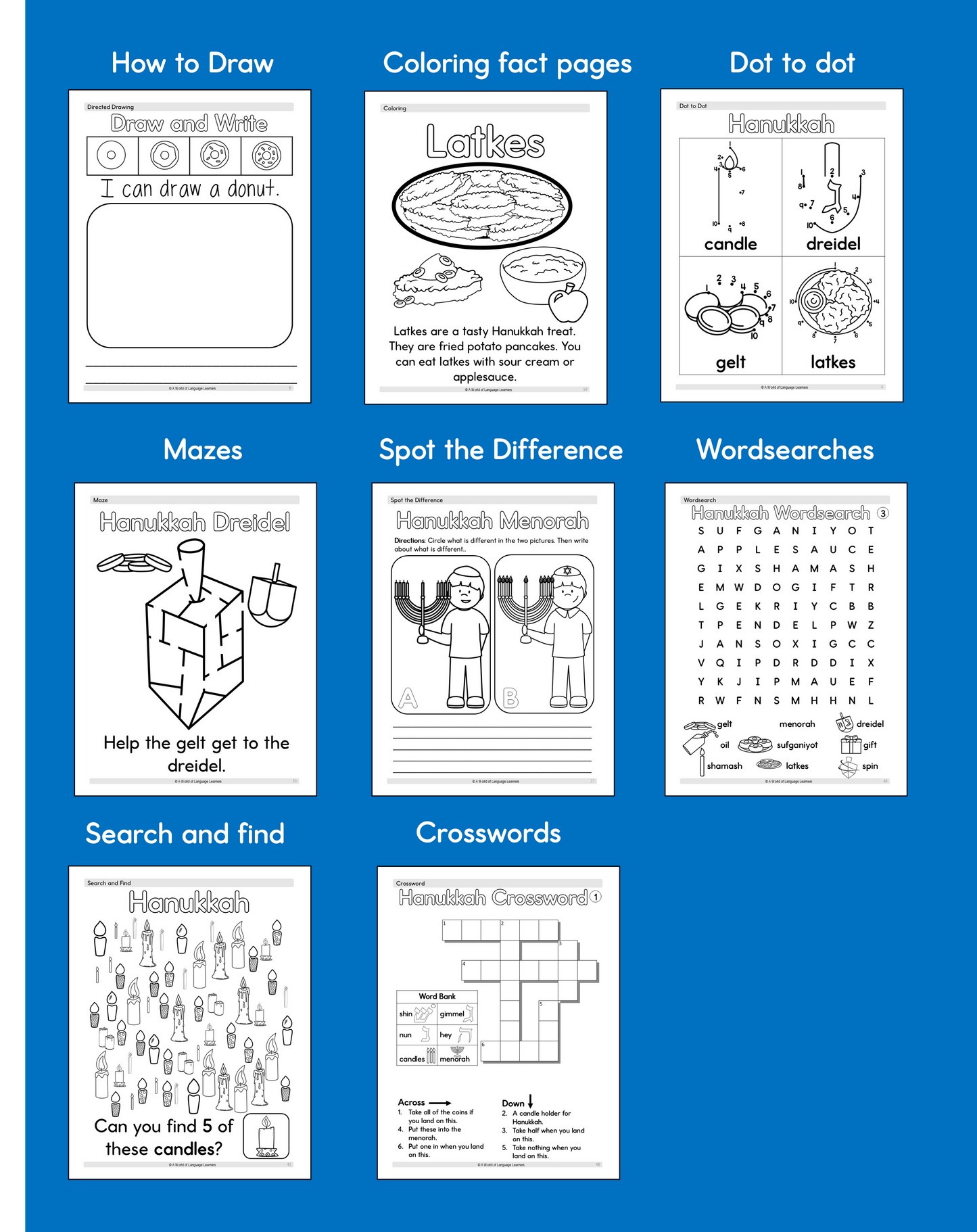 Kids Activity Book for Hanukkah: Jewish Holiday Fun