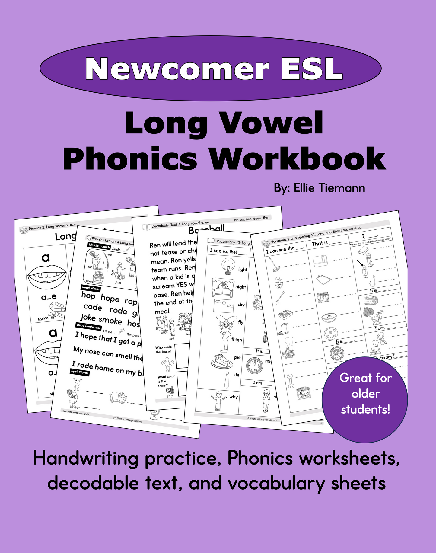 ESL Phonics Workbook: Newcomer Students | Long Vowels
