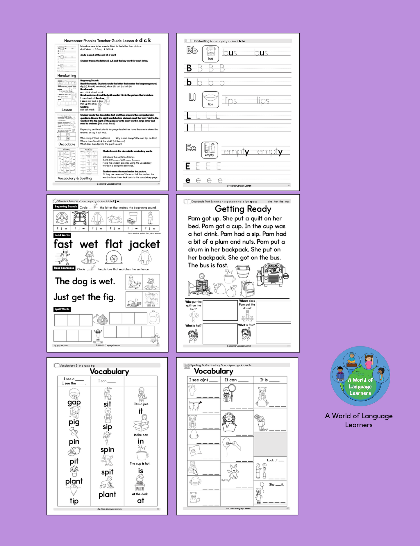 ESL Phonics Workbook: Letter Sounds and Short Vowel Practice - Instant Download