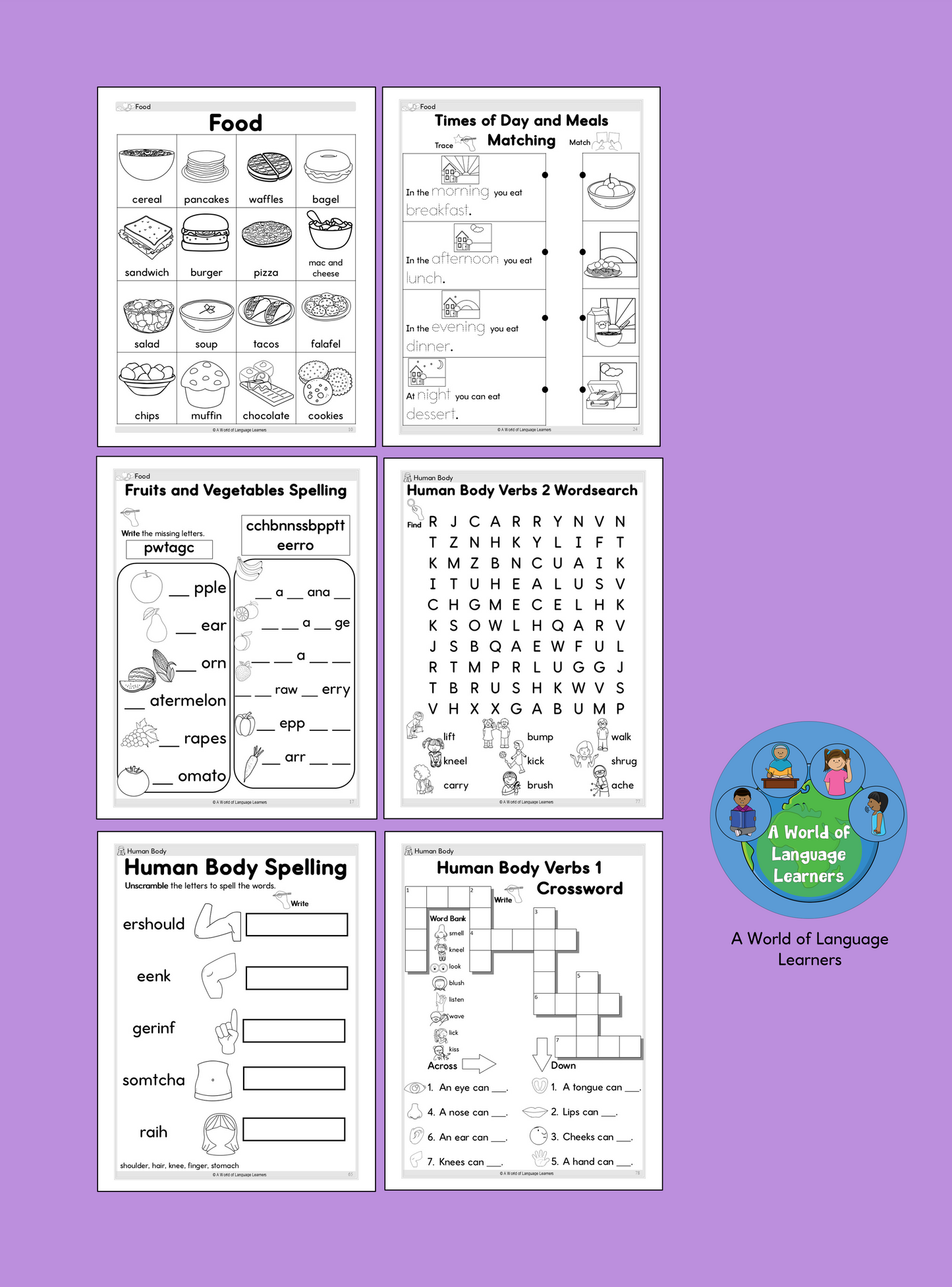 ESL Newcomer Vocabulary: Everyday Words Workbook - Instant Download