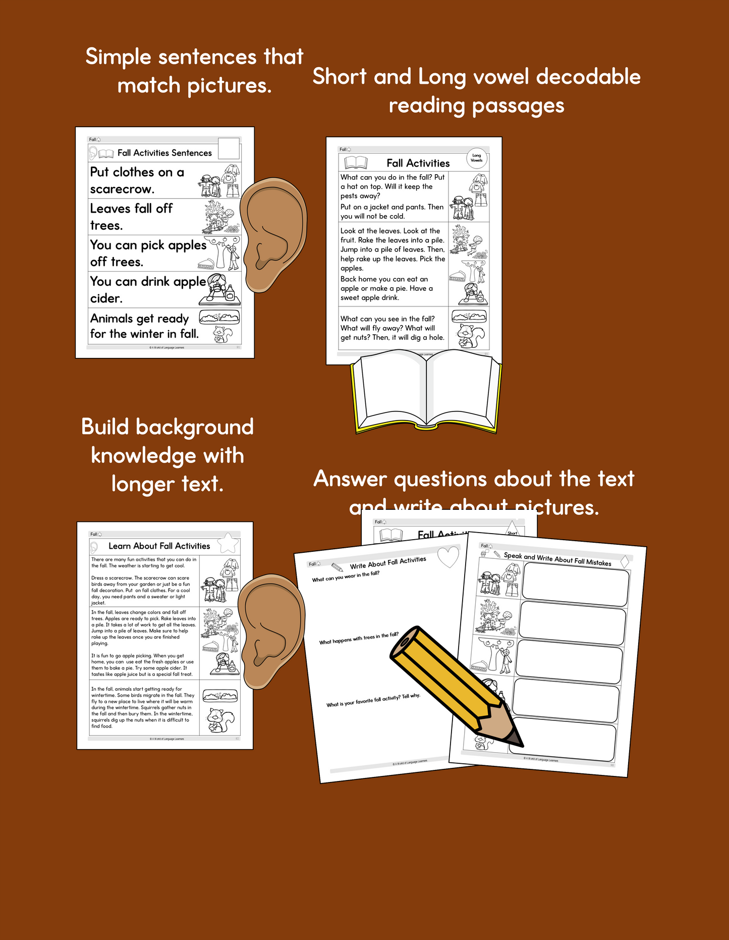 Read and Write Phonics Workbook: Decodables Throughout the Year- Instant Download