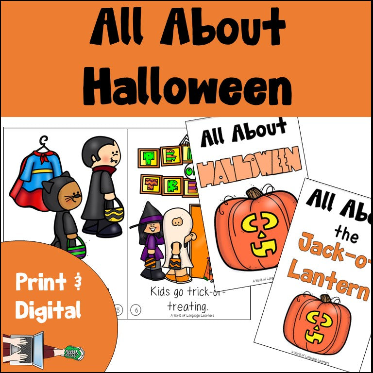Cover of Halloween Jack-o-Lantern Book for beginning readers and ESL students