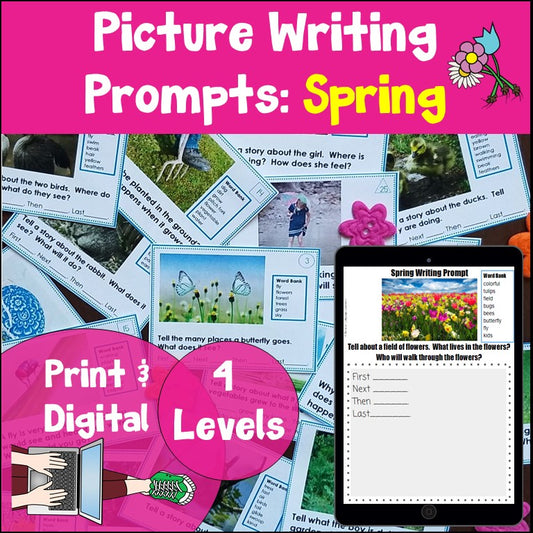 Writing Prompt Picture Task Cards Spring