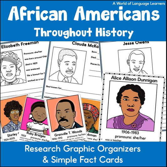 Black History Graphic Organizers Research Writing Posters Timeline Cards