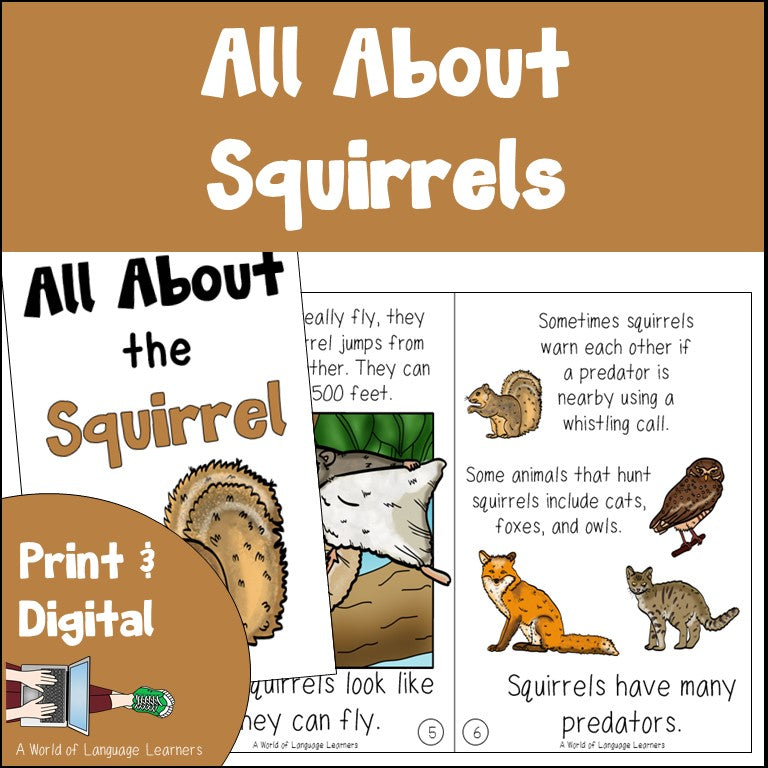 Squirrel Book Print and Digital | Emergent Reader and Decodable