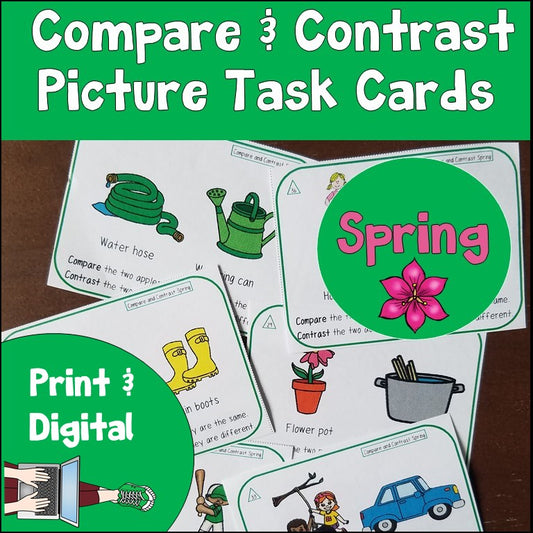 Compare and Contrast Task Cards Spring