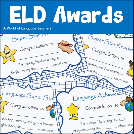 ELD Award Certificates - ESOL end of year awards