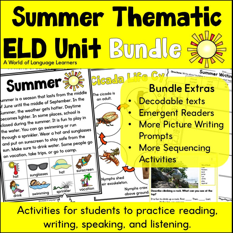Summer Thematic ELD Unit Bundle
