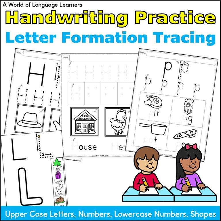 Handwriting Practice - Letter Formation Tracing - Posters and Worksheets