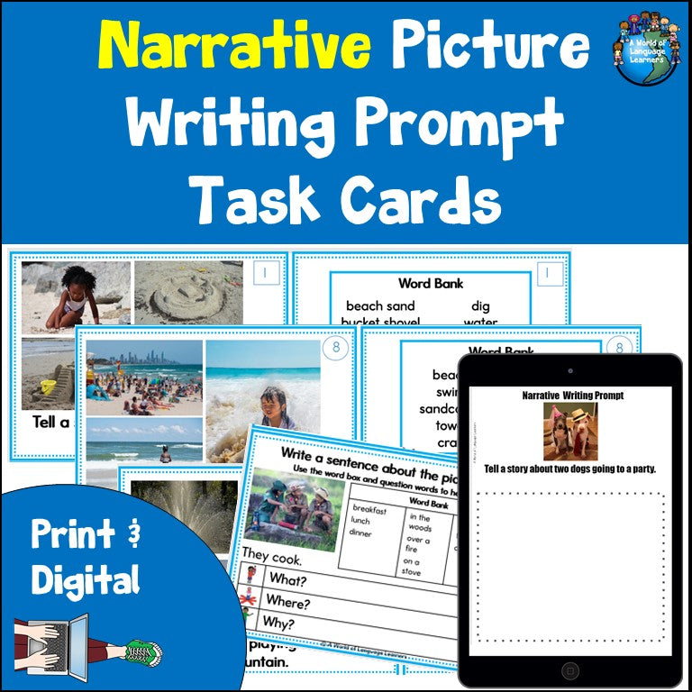 Narrative Picture Prompt Writing Task Cards