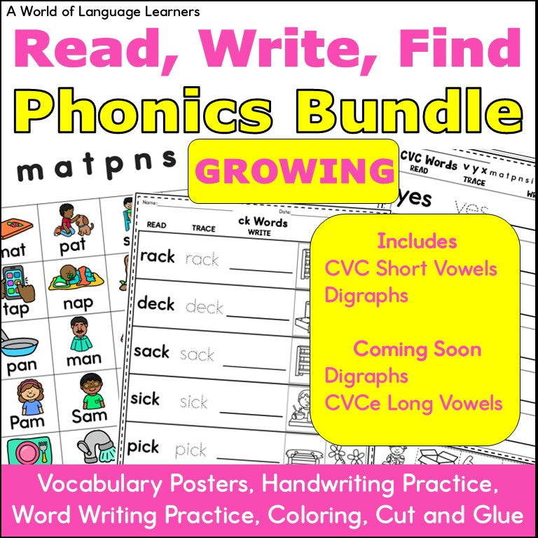 Phonics - Read, Trace, Find Bundle