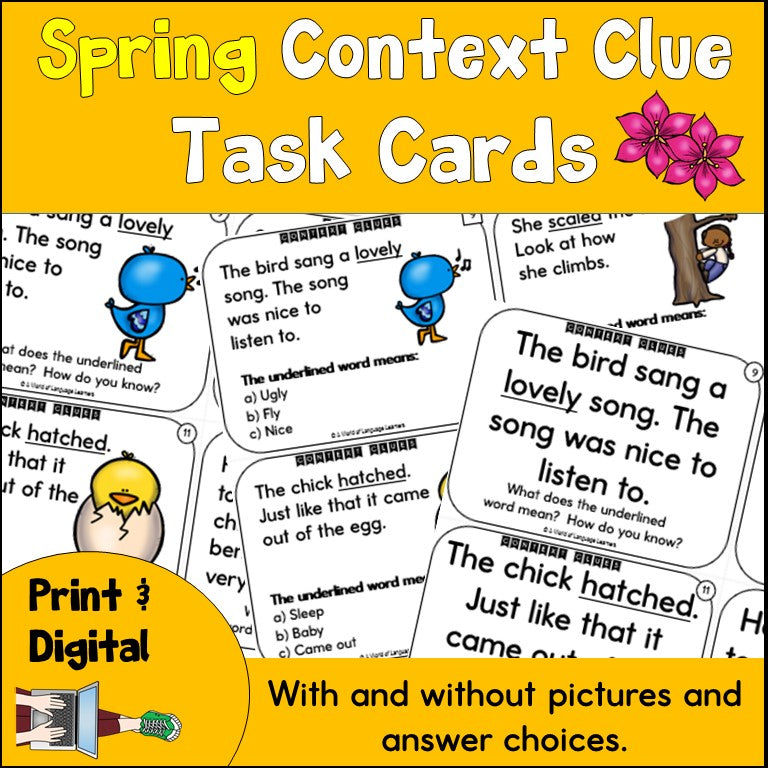 Spring Context Clue Task Cards