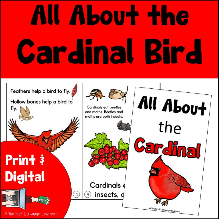 Cardinal Bird Book - Decodable & Informational Text - Print and Digital