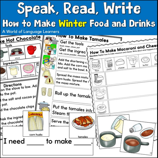 How to Make Winter Food and Drinks Sequencing Practice - Read, Speak, Write