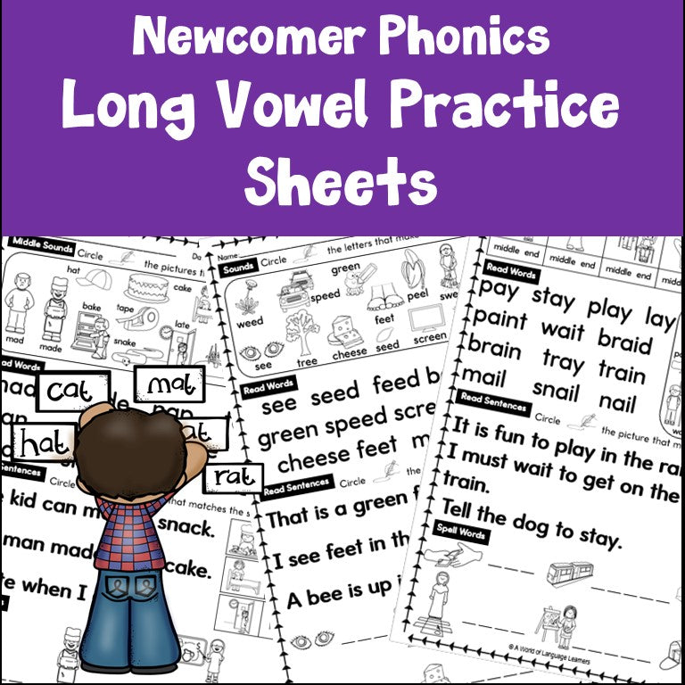 Long Vowel Newcomer Phonics Practice