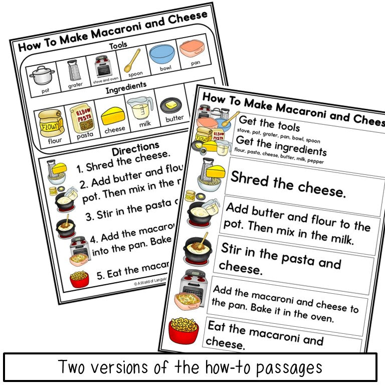 How to Make Winter Food and Drinks Sequencing Practice - Read, Speak, Write