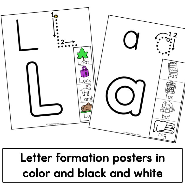 Handwriting Practice - Letter Formation Tracing - Posters and Worksheets